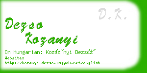 dezso kozanyi business card